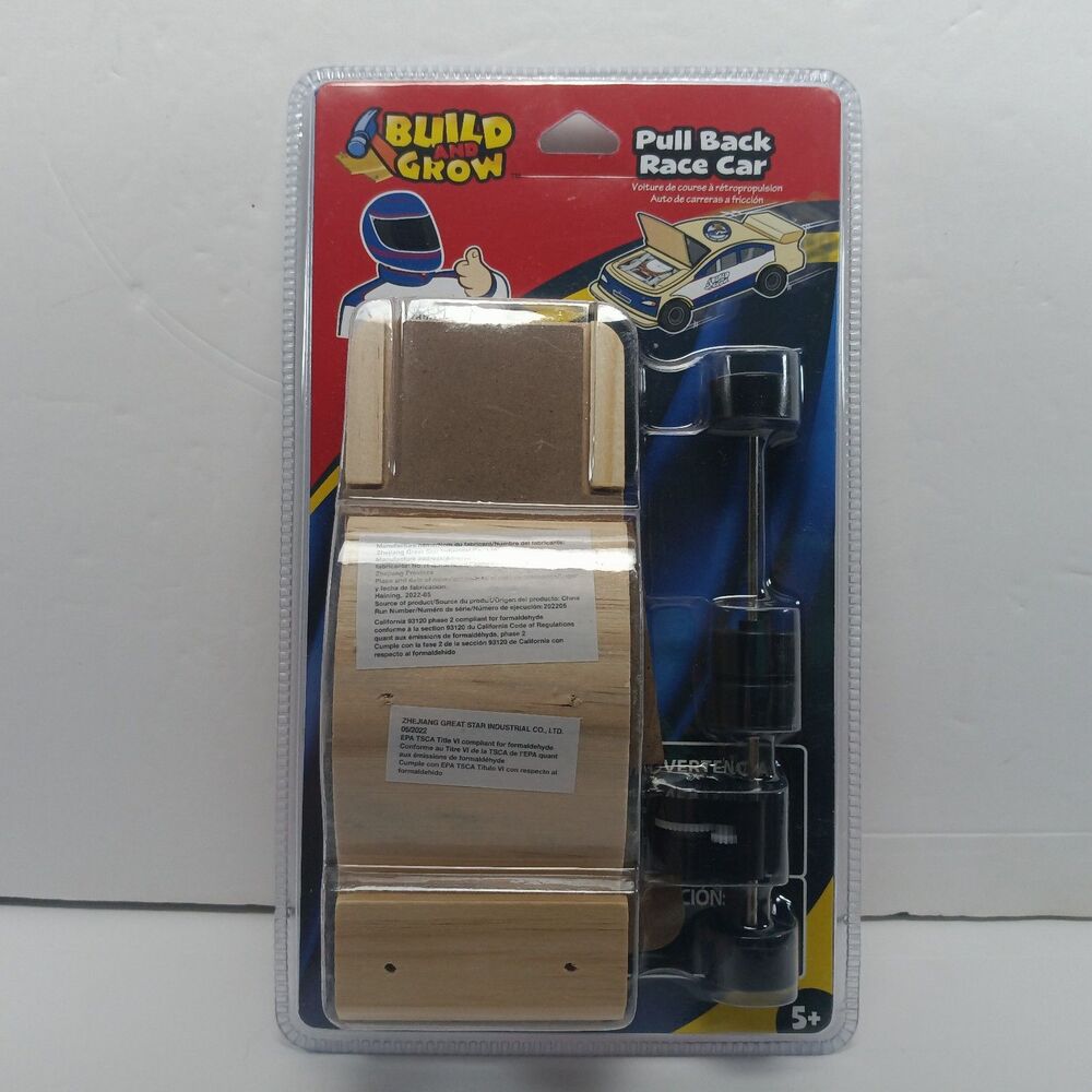 Lowe's 2010 Build & Grow Pull Back Race Car Wood Model Building Kit Ages 5+
